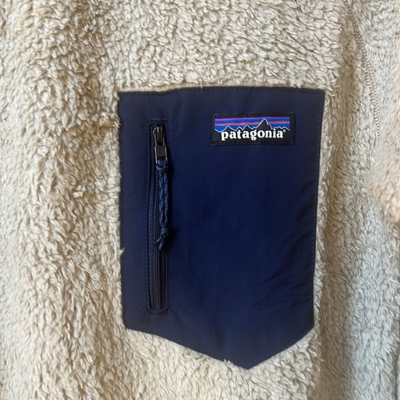 NWT’S Patagonia Los  Gatos Crew Fleece Jacket - Men's khaki & Blue SZ S - Picture 9 of 12